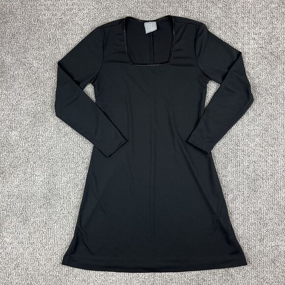 Rabbit Rabbit Designs Dress Womens Size 6 Black Long Sleeve Square Neck USA Made - Picture 1 of 8